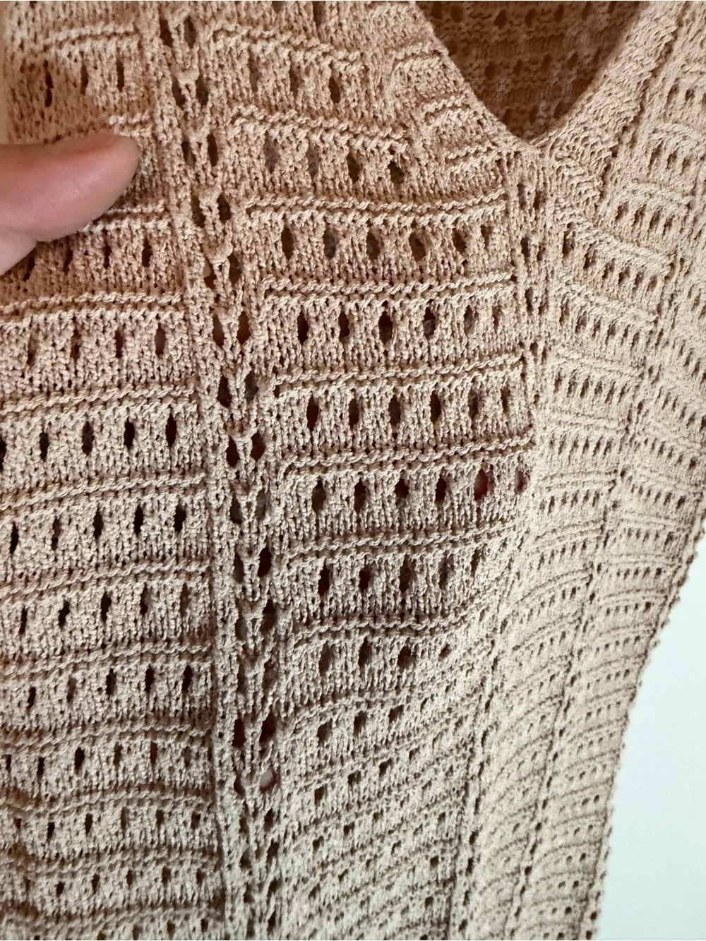 π€β¨ Long Crochet Beach Cover-Up Dress β Cream β¨ποΈπ Size: L Excellent condition - Picture 5 of 8